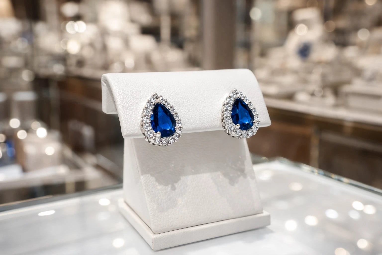 Vintage Earrings – 925 Sterling Silver Charm for Women in Sapphire