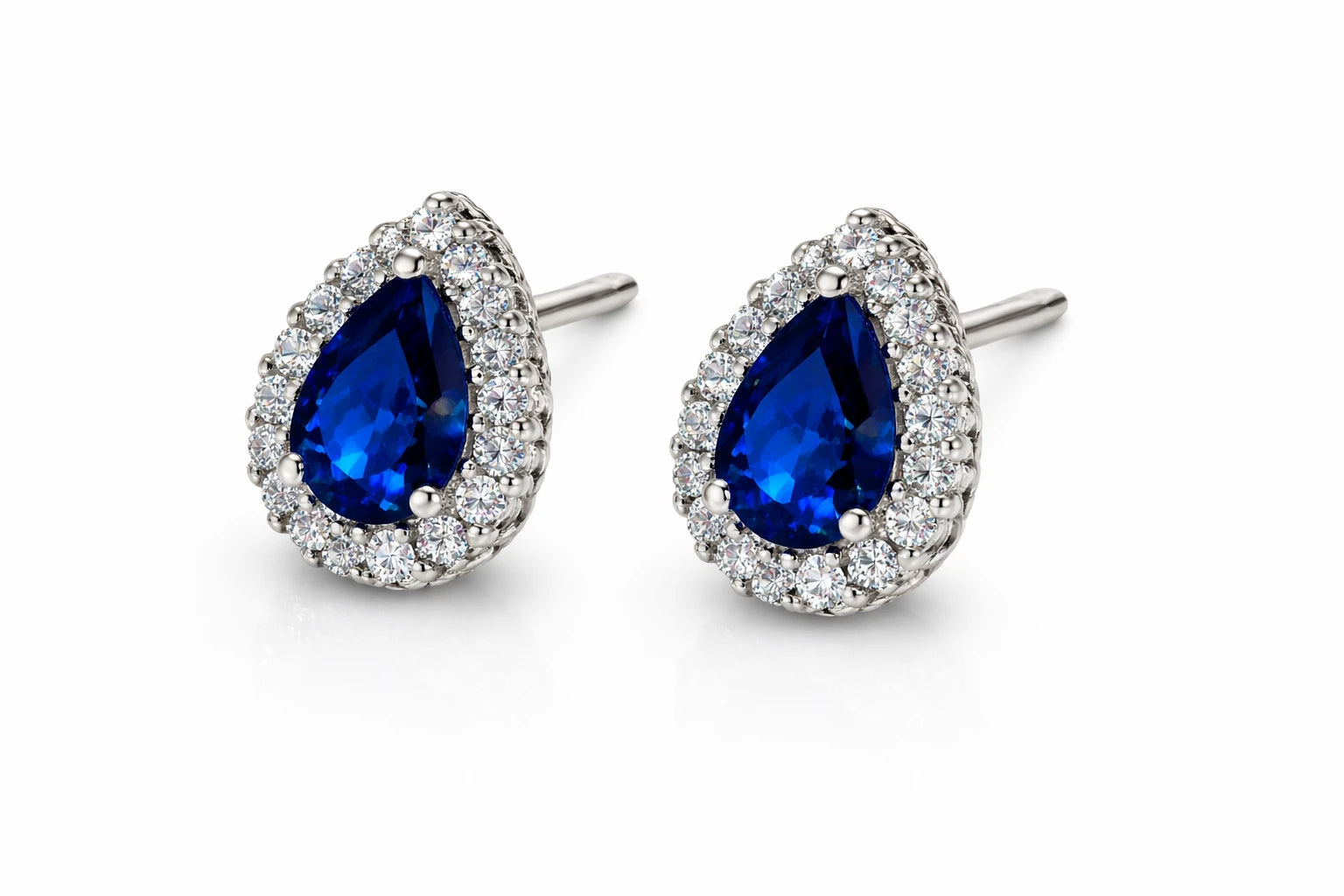 Vintage Earrings – 925 Sterling Silver Charm for Women in Sapphire
