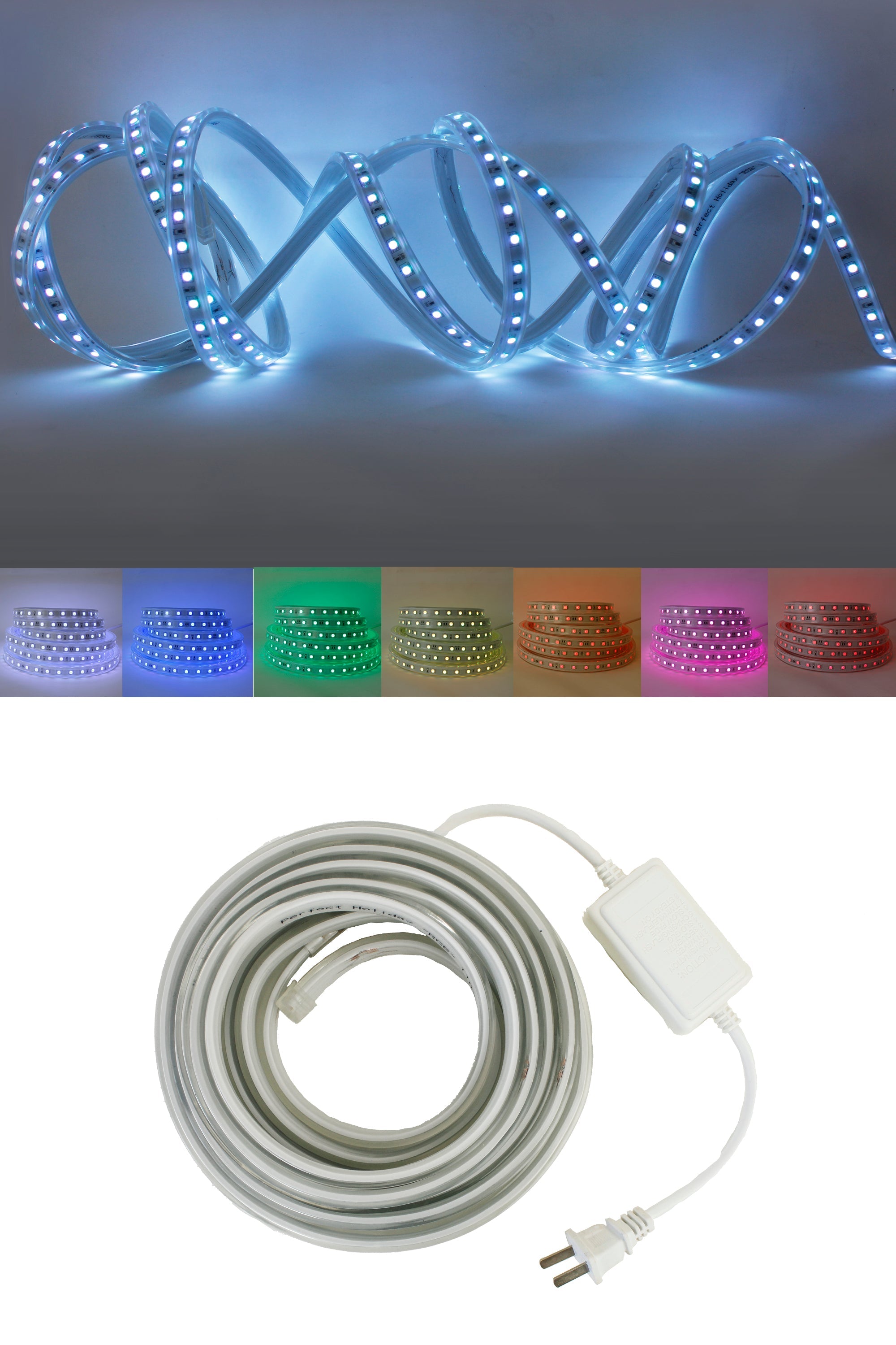 300 LED Indoor/Outdoor 16' Flexible Silicon Rope Light with Remote - RGB