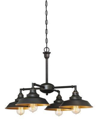 Westinghouse 6345000 Four-Light Indoor Iron Hill Chandelier, 4, Oil Rubbed Bronze With Highlights