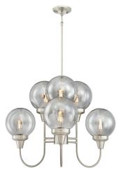 Westinghouse Byron Six-Light Indoor Chandelier, Brushed Nickel, Smoke Grey Glass, Black