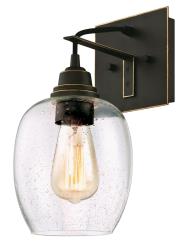 Westinghouse Eldon One-Light Wall Fixture, Oil Rubbed Bronze, Clear Seeded Glass, Model 6333200