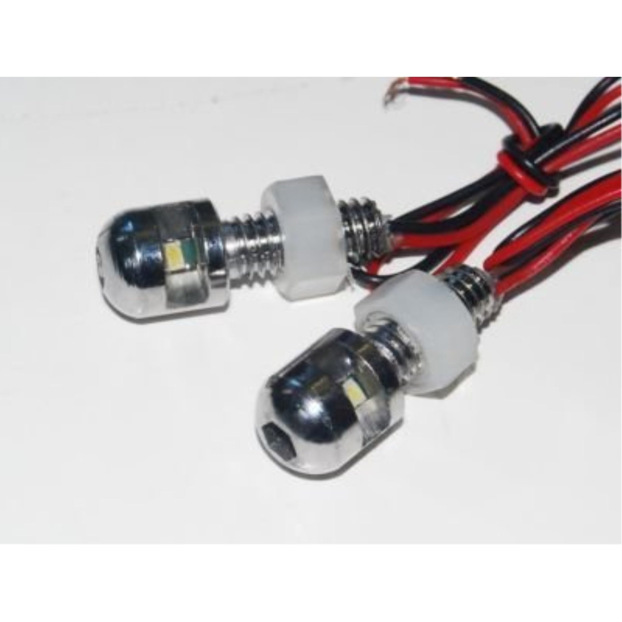 (W) Chrome Tag Led Light Hex Bolt Motorcycle Custom Chopper License Plate Relocation