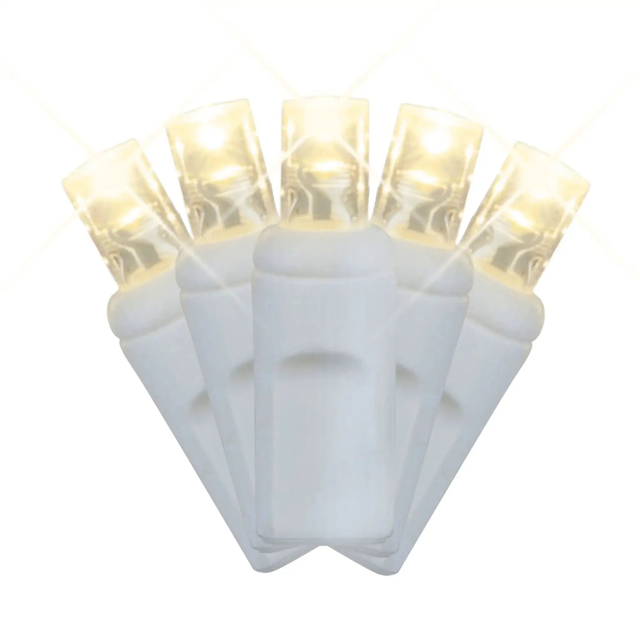 LED Mini Lights 5MM Warm White Twinkle 120v White Wire - 6" Spacing