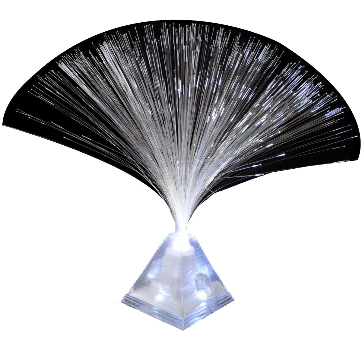 Fiber Optic Pyramid Centerpiece White