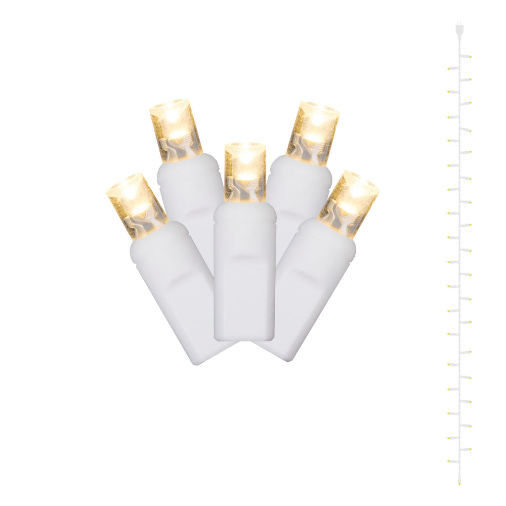 Vickerman 50 Warm White LED Curtain Light Strand, 25, Plastic, White, Model X13W550