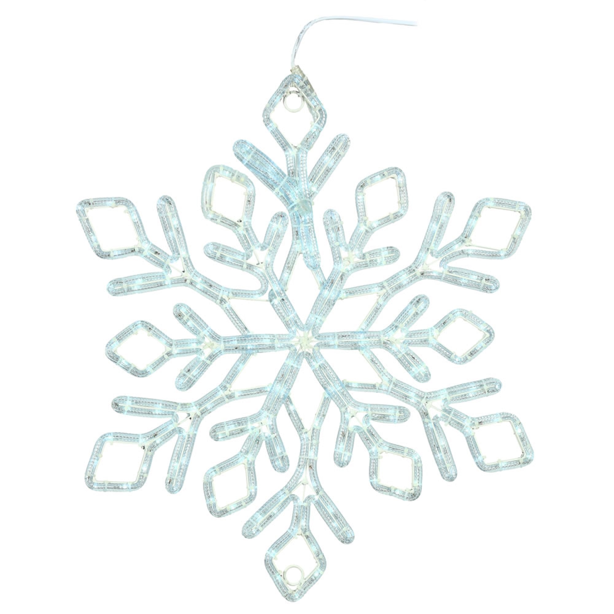24 inch PureWht LED Diamond Snowflake