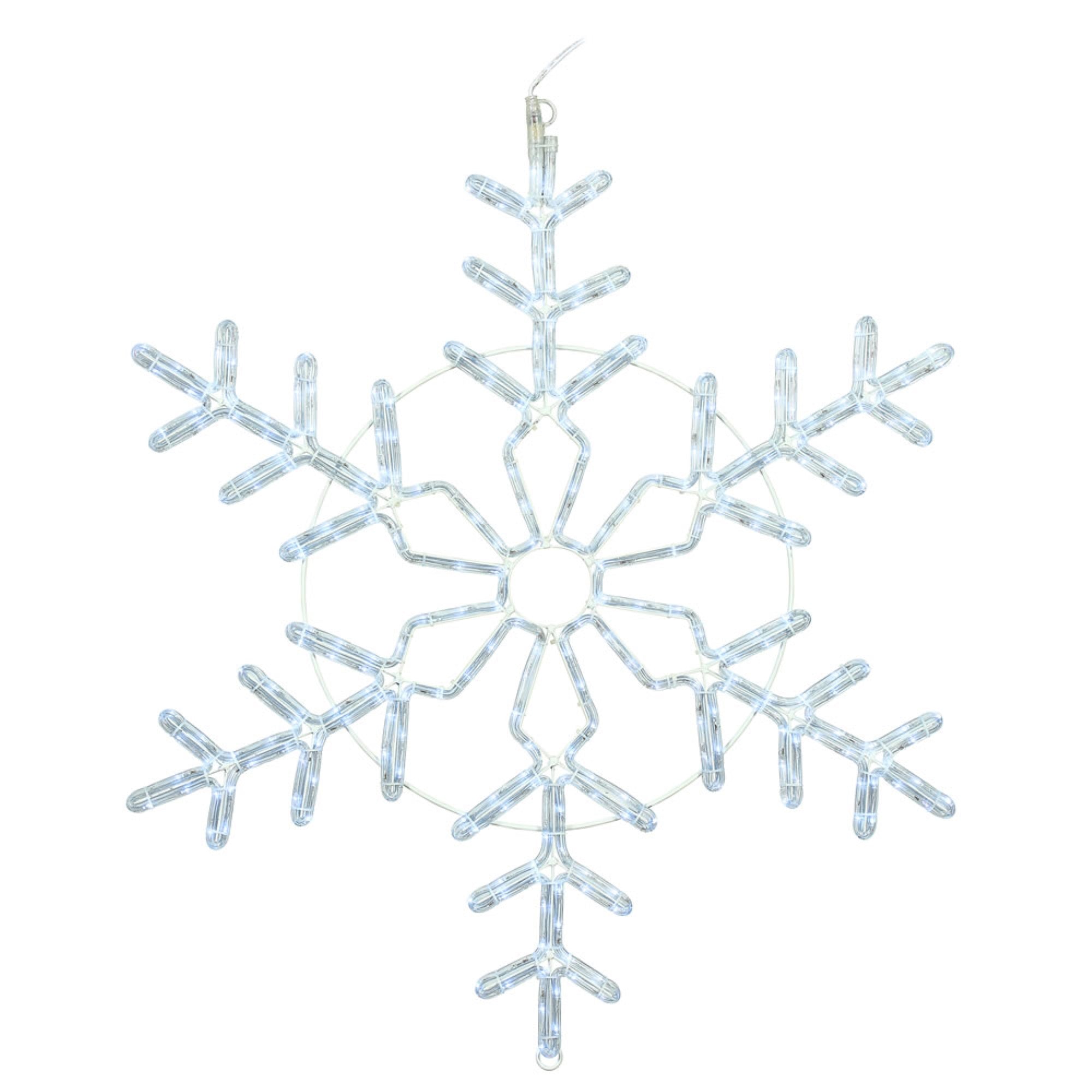 36 inch PureWht LED Twinkle Forked Snowflake