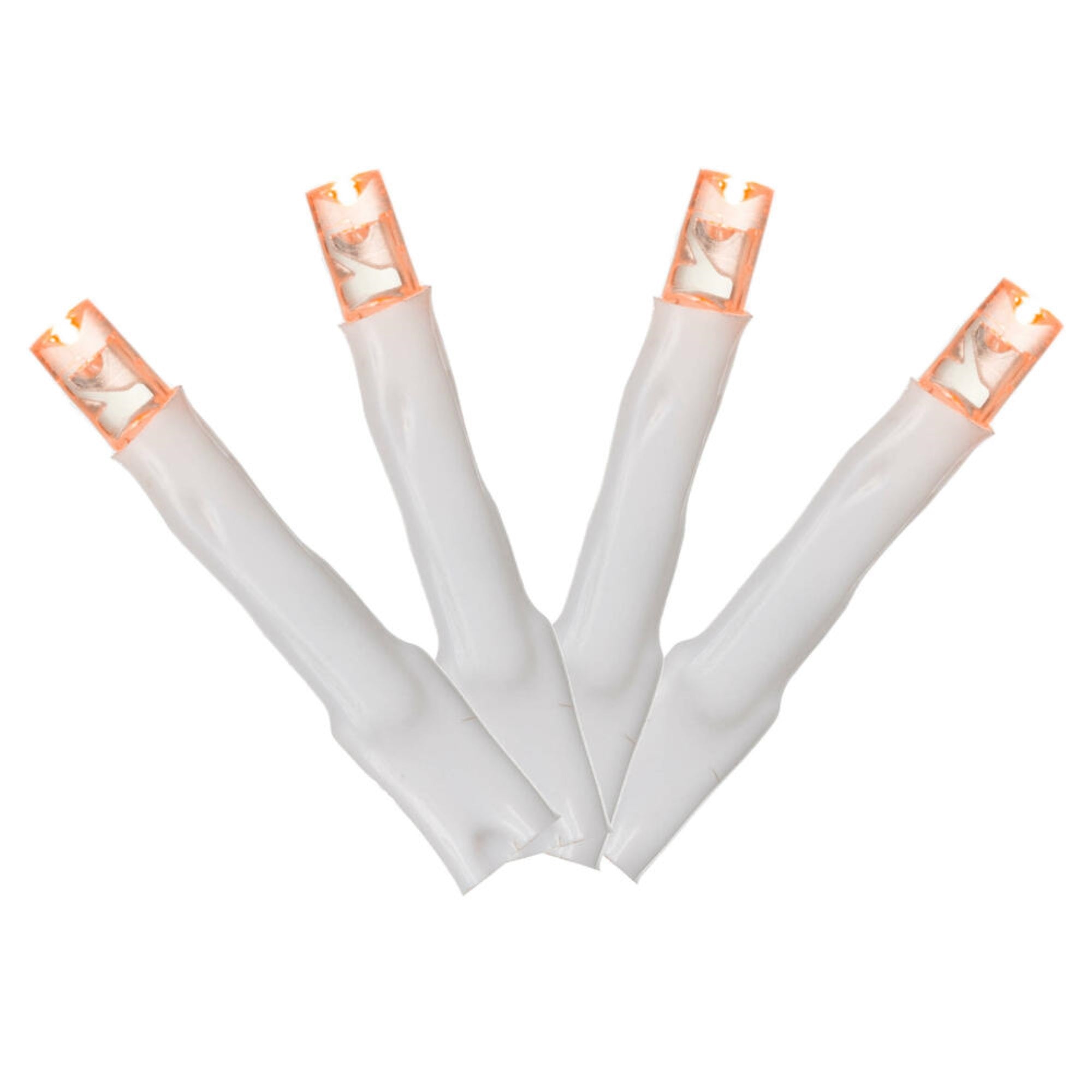 Vickerman 144 Orange LED Cluster Light Set, 24 White Wire, Model X17W248, Plastic