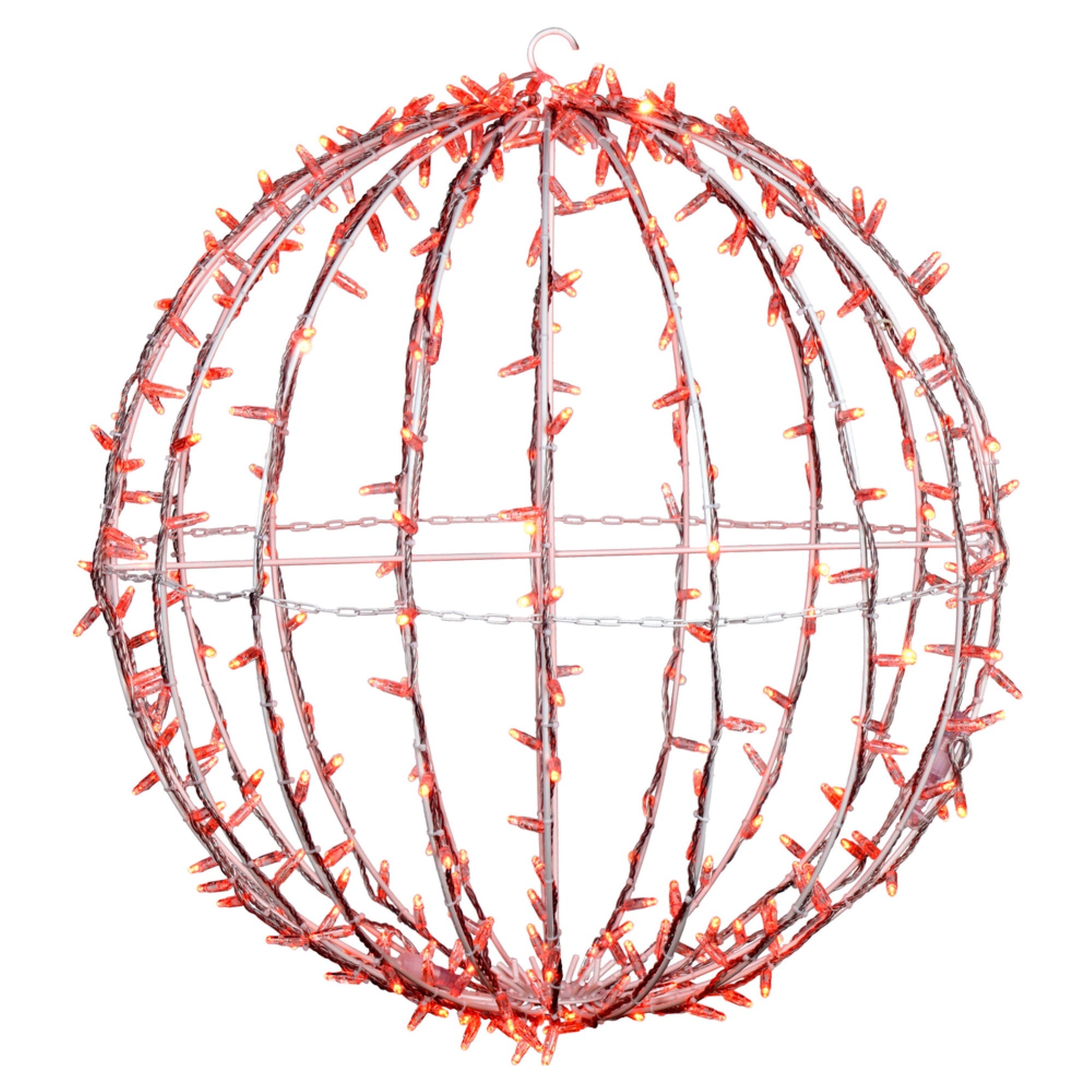 Vickerman Jumbo Hanging Sphere 20in Orange LED with White Frame, Model X20LED08