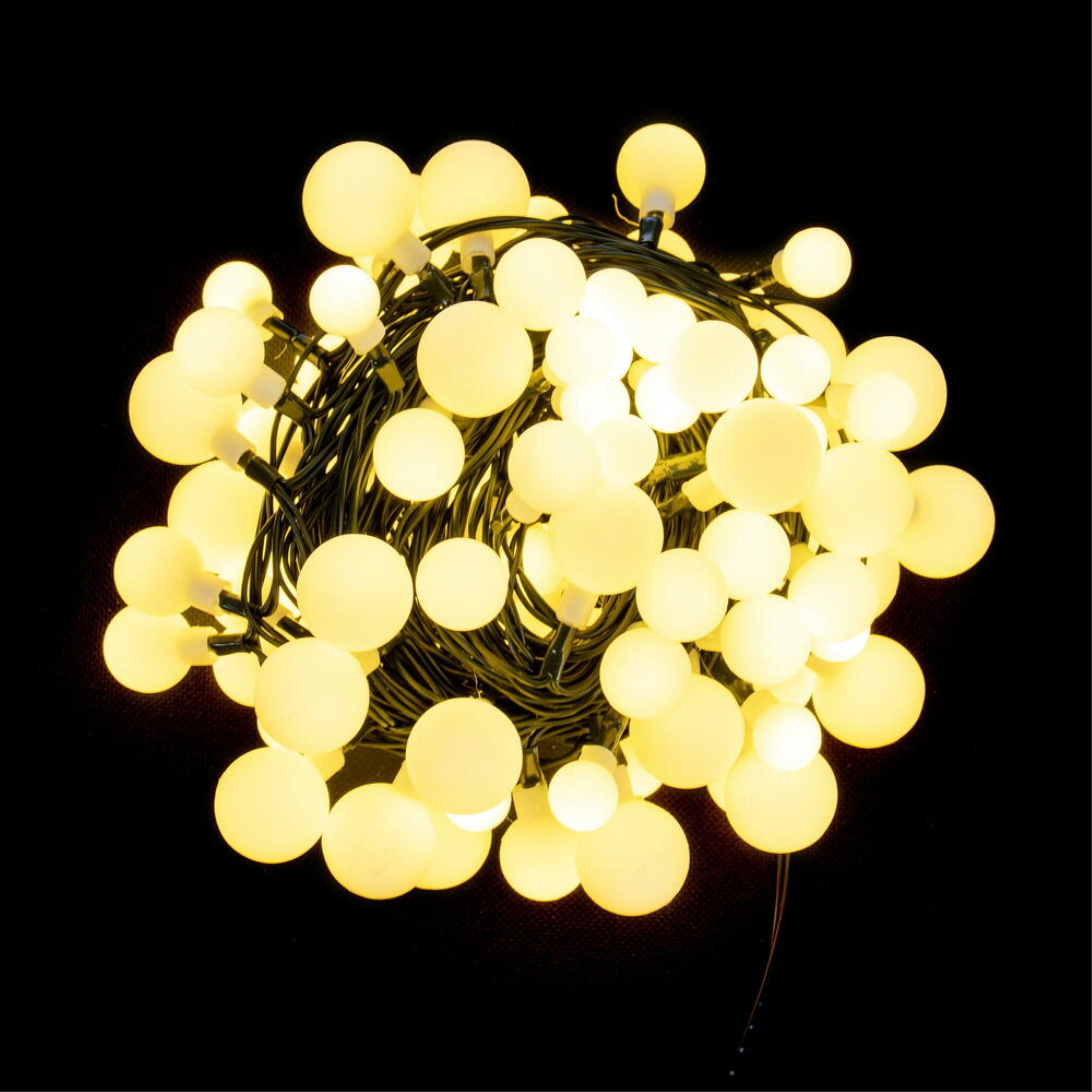 Vickerman 100 Light Warm White Led Indoor/Outdoor Three Size Cherry Light Set.