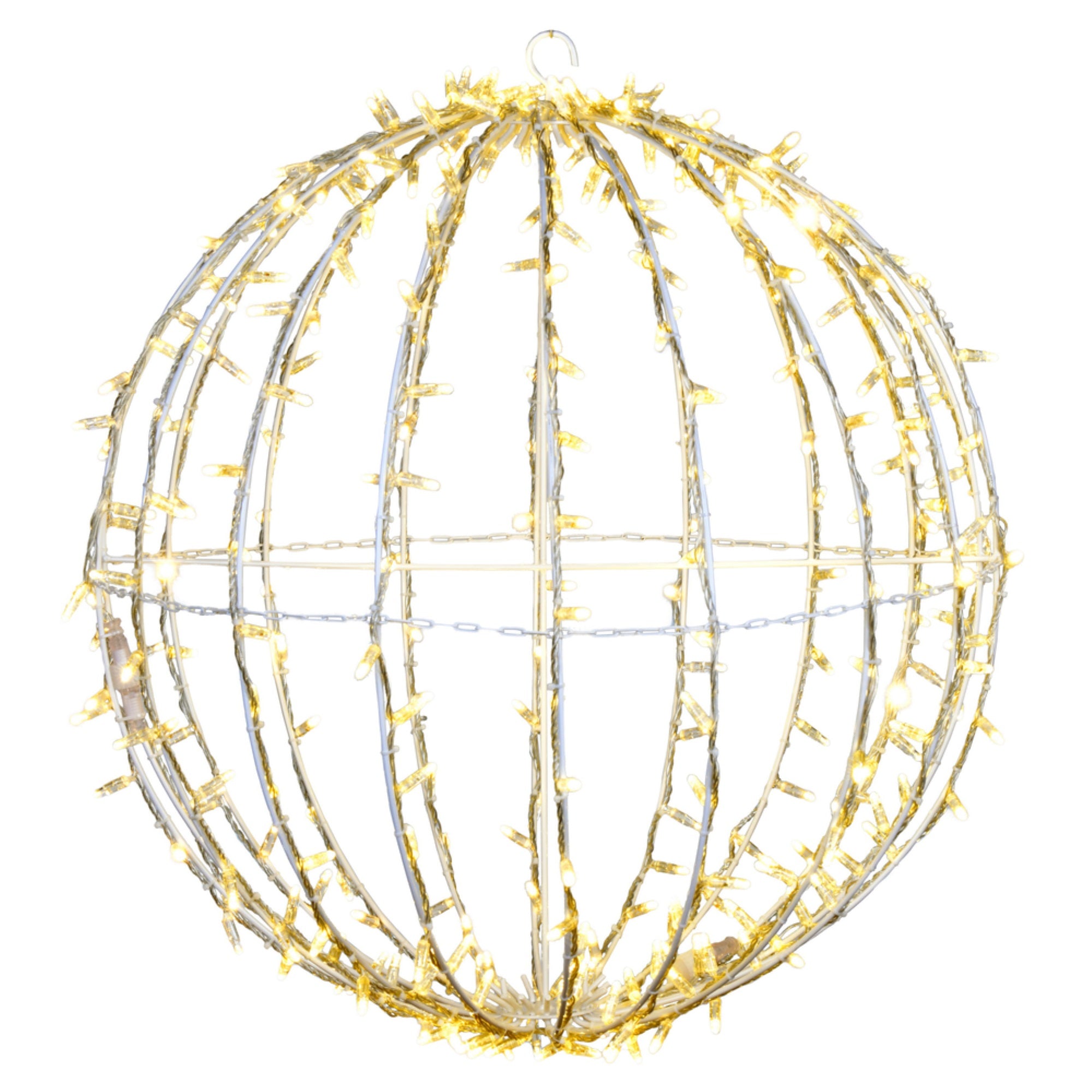 Vickerman Jumbo Twinkle Hanging Sphere, 30in Warm White LED, Fold Flat, Made of Lead
