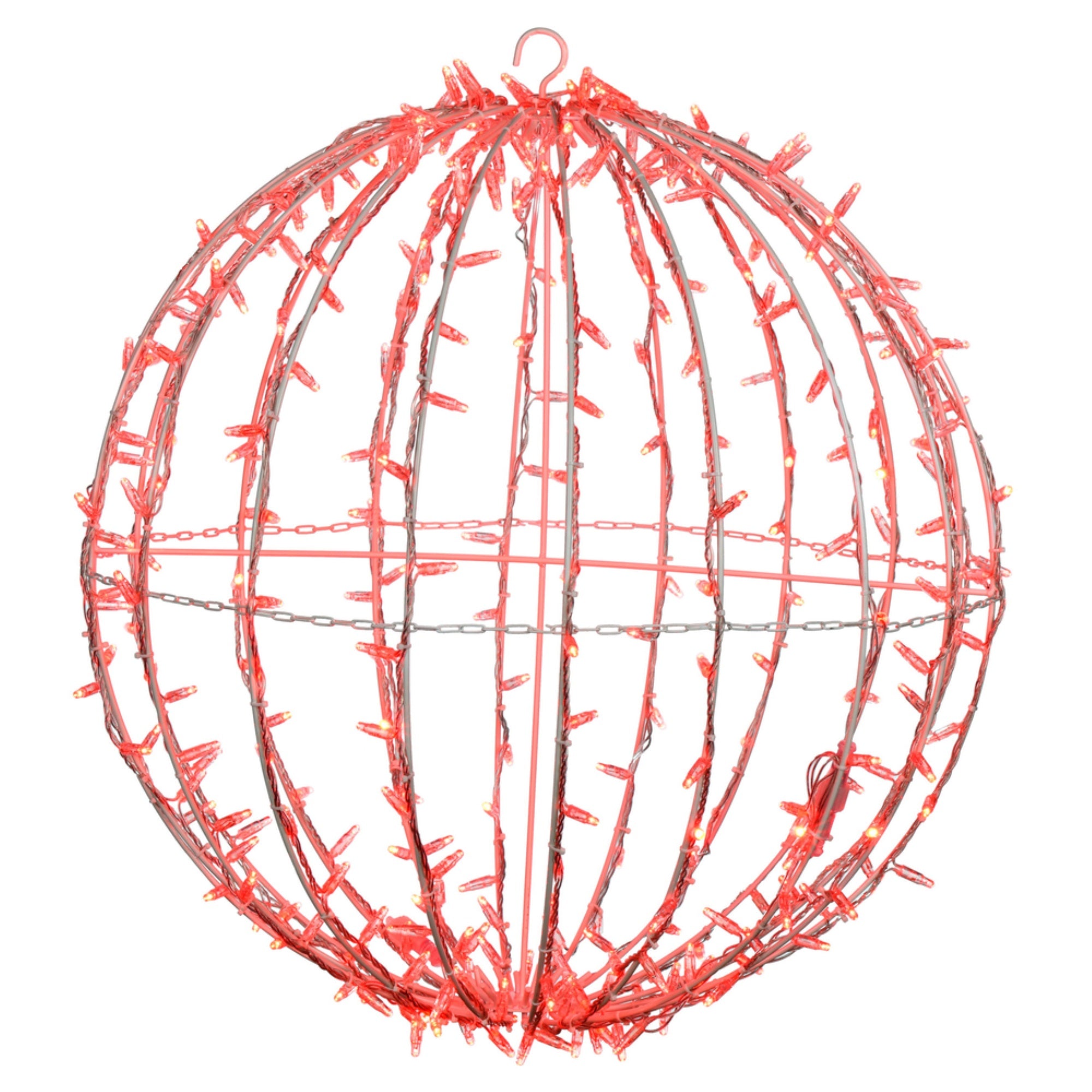 Vickerman 324Lt X 30&quot; Fold Flat Red Led Twinkle Jumbo Hanging Sphere.