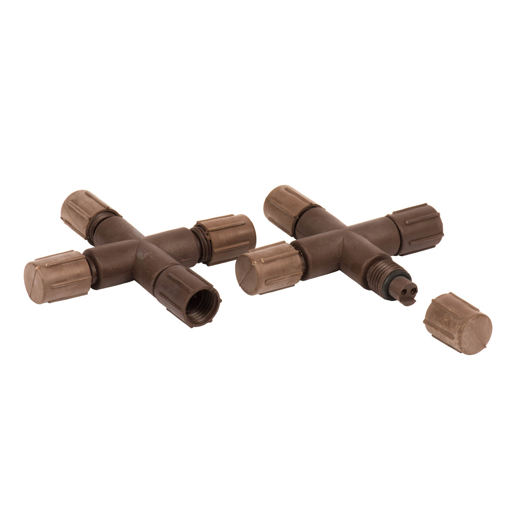 Vickerman Single Mold LED Coaxial X Splitter, Model X6B6614, Brown, 2in Size, 6/Bag, CSA/us Listed