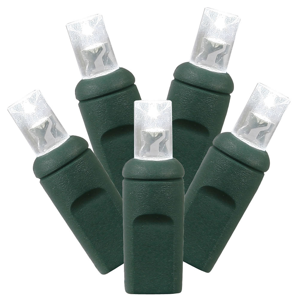 Vickerman 50 Light LED Light Set, Pure White, Green Wire, Model X6G6509PBG, for Indoor/Outdoor Use