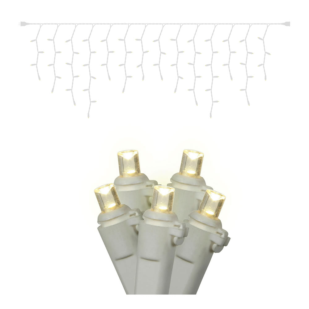 Vickerman 70Lt LED WmWht/WW WA Twinkle Icicle Ec  X6W3401