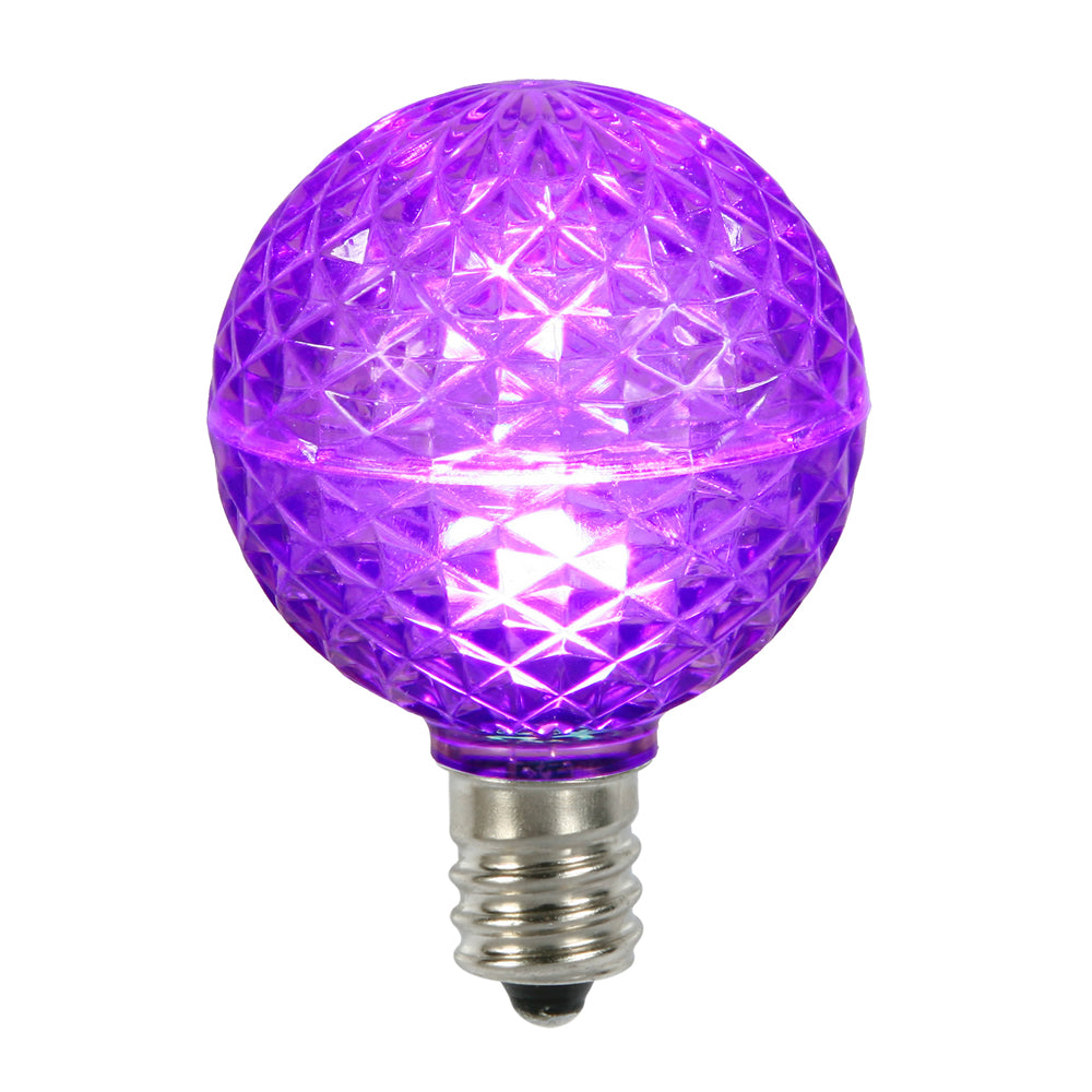 Vickerman G50 Faceted LED Purple Bulb E17 10/Box - XLED17G56-10