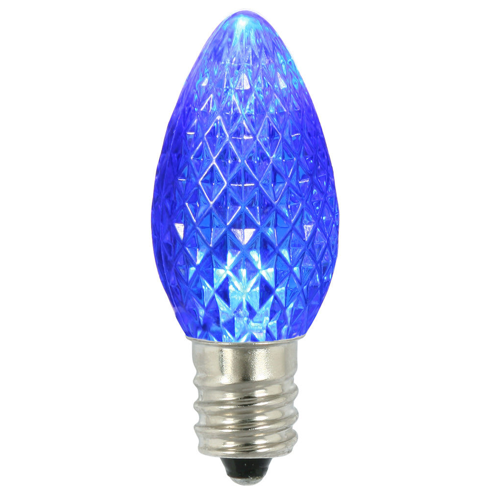 Vickerman C7 Led Blue Faceted Replacement Bulb, Package Of 25