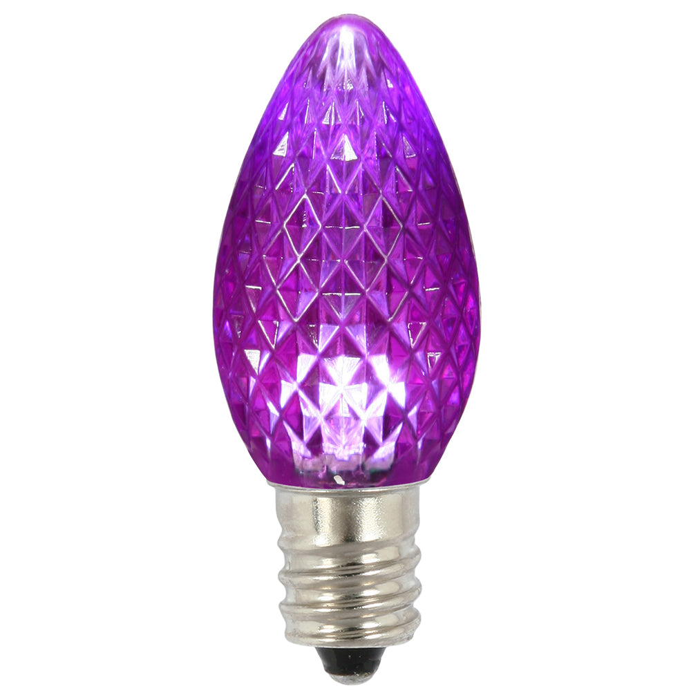 Vickerman C7 LED Replacement Bulbs, Purple Faceted Twinkle, Model XLEDC76T-25, Package of 25