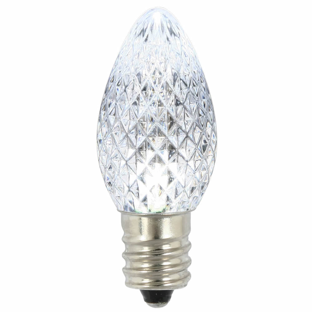 Vickerman C7 LED Twinkle Replacement Bulb, Pure White, 25-Pack, Model XLEDC7PT-25