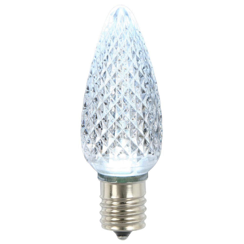 Vickerman C9 Led Cool White Faceted Twinkle Replacement Bulb, 120V, .96 Watts, 25 Bulbs Per Pack