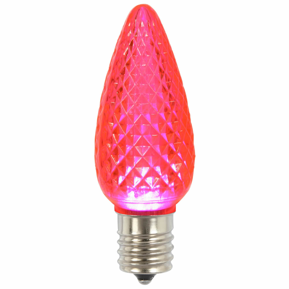Vickerman C9 LED Twinkle Bulb, Pink, Nickel Base, 120V, 0.96W, Model XLEDC99T-25, 25 Bulbs per Pack