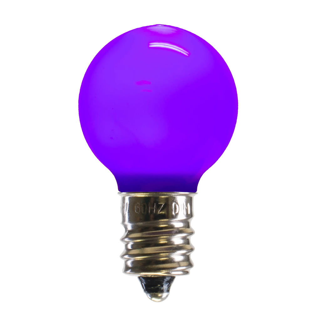 Vickerman G30 Purple Ceramic LED Bulb E12 0.96W 120V Dimmable, Model XLEDCG36-25, 25 Bulbs per Pack