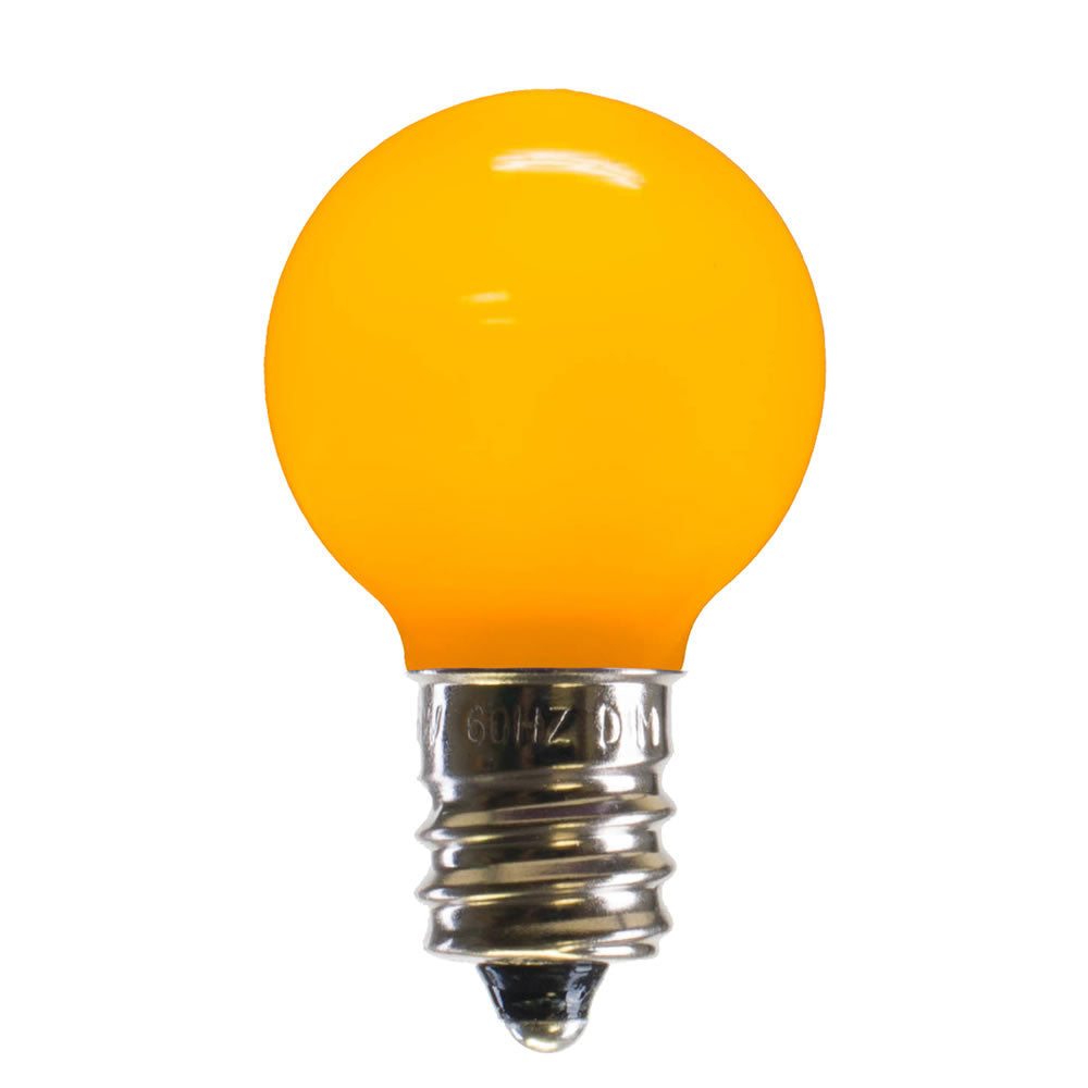 Vickerman G30 Yellow Ceramic LED Bulb E12 0.96W 120V Dimmable Model XLEDCG37-25, 25 Bulbs per Pack