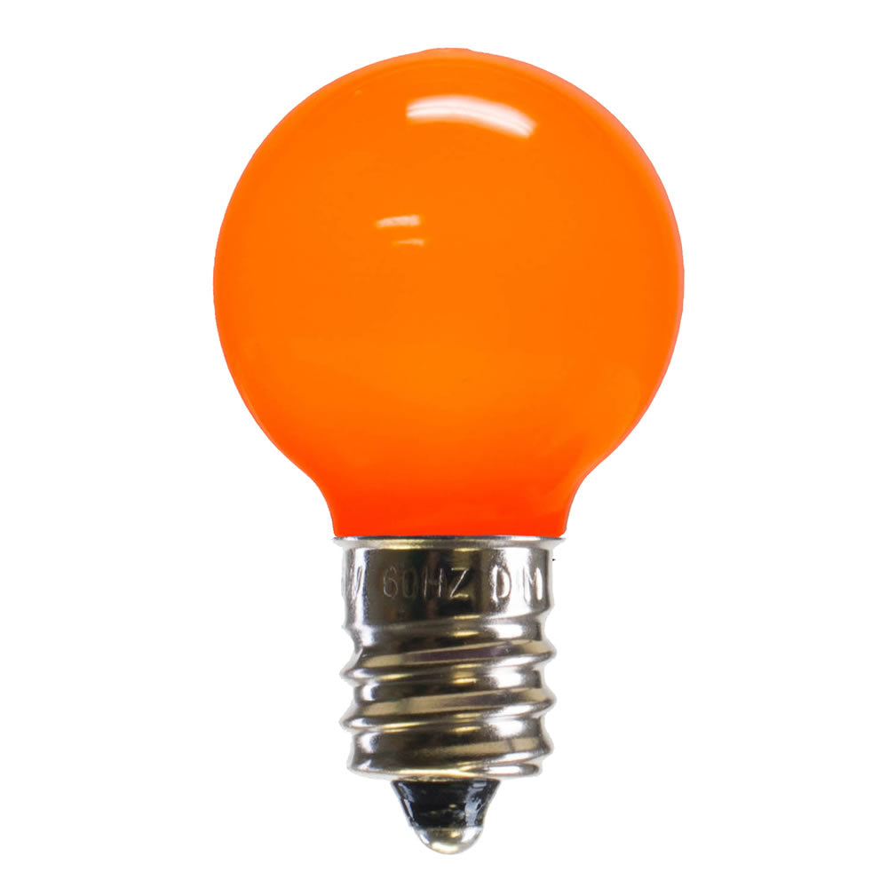 Vickerman G30 Ceramic LED Bulb, Dimmable, Nickel Base, 0.96 Watts, 120 Volt, Orange, Model XLEDCG38-25, 25 Bul