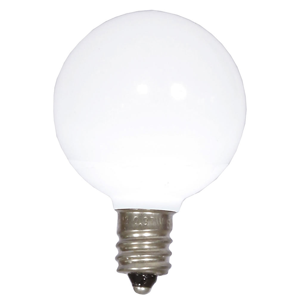 Vickerman G40 LED Bulbs, Cool White, E12 Base, Dimmable, 0.96W, 120V, Model XLEDCG45-25, 25