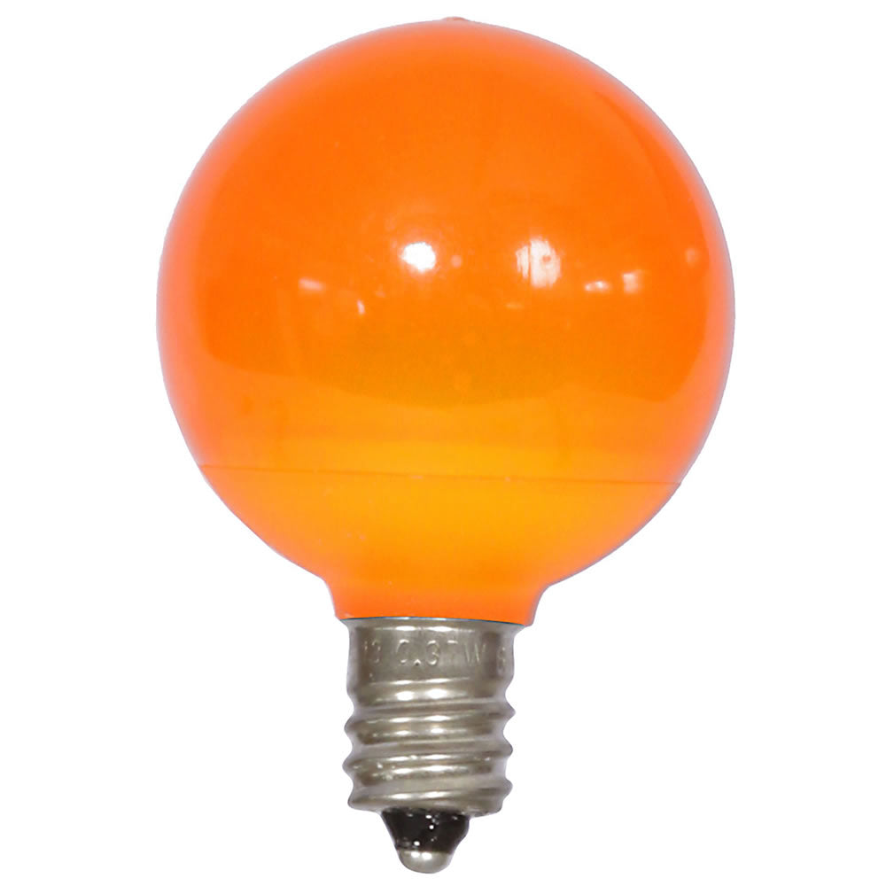 Vickerman G40 LED Bulb, Orange Ceramic, Dimmable, E12, 0.96 Watts, 120 Volt, Model XLEDCG48-25, 25 Bul