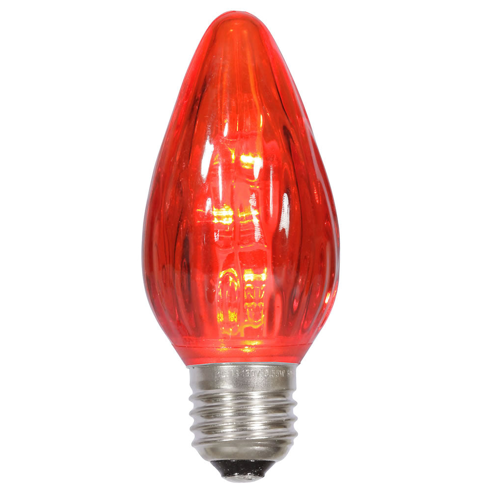 Vickerman LED Flame Replacement Bulb, F15/E26, Red, Package of 25, Model XLEDF13-25