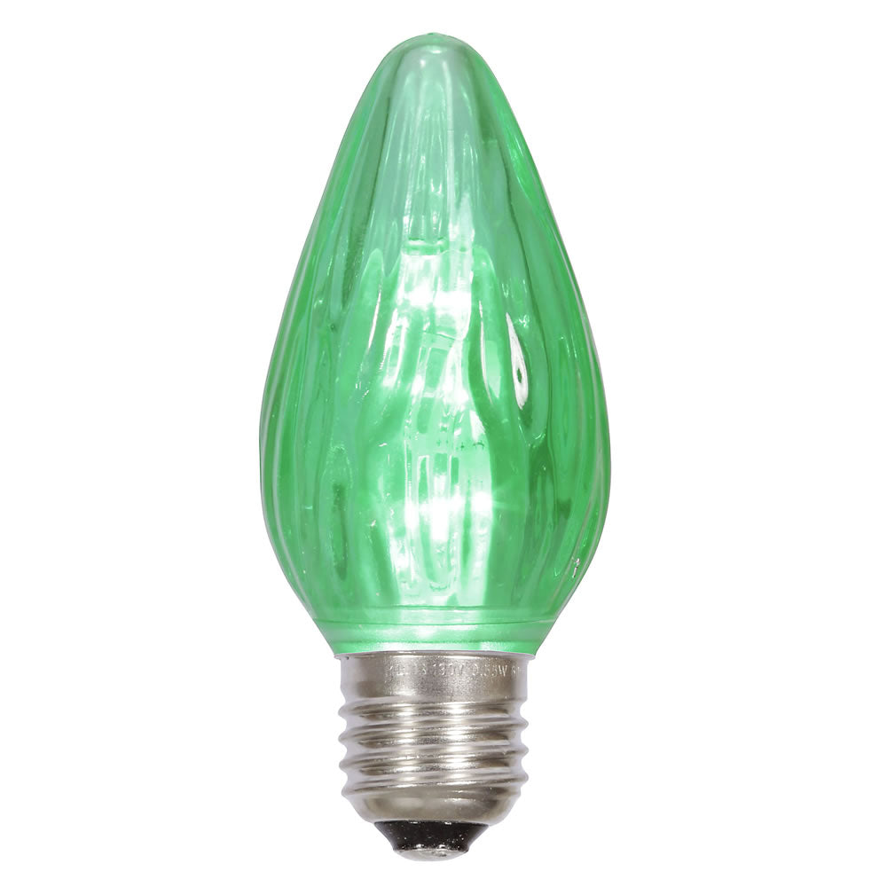 Vickerman F15 Green LED Flame Replacement Bulb, E26 Base, Pack of 25