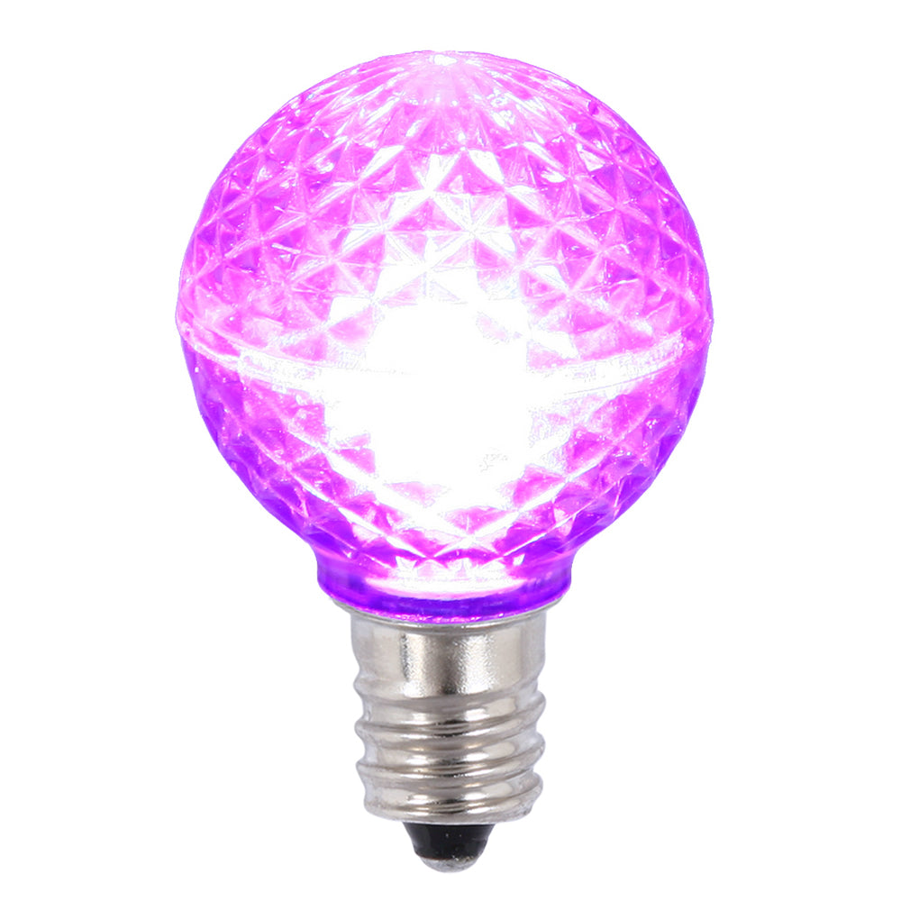 Vickerman G30 LED Purple Bulb E12 Nickel Base .45W - Pack of 25