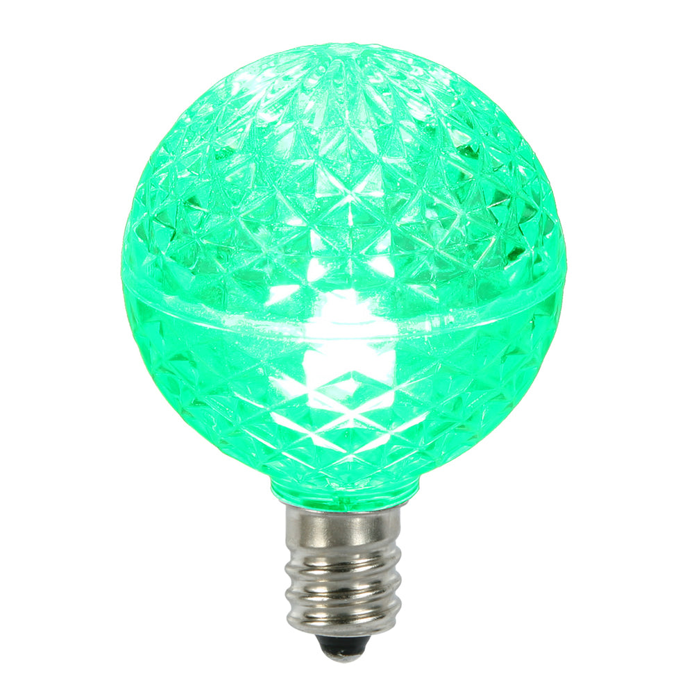 Vickerman G40 Led Green Bulb E12 Nickel Base .45W, Package Of 25