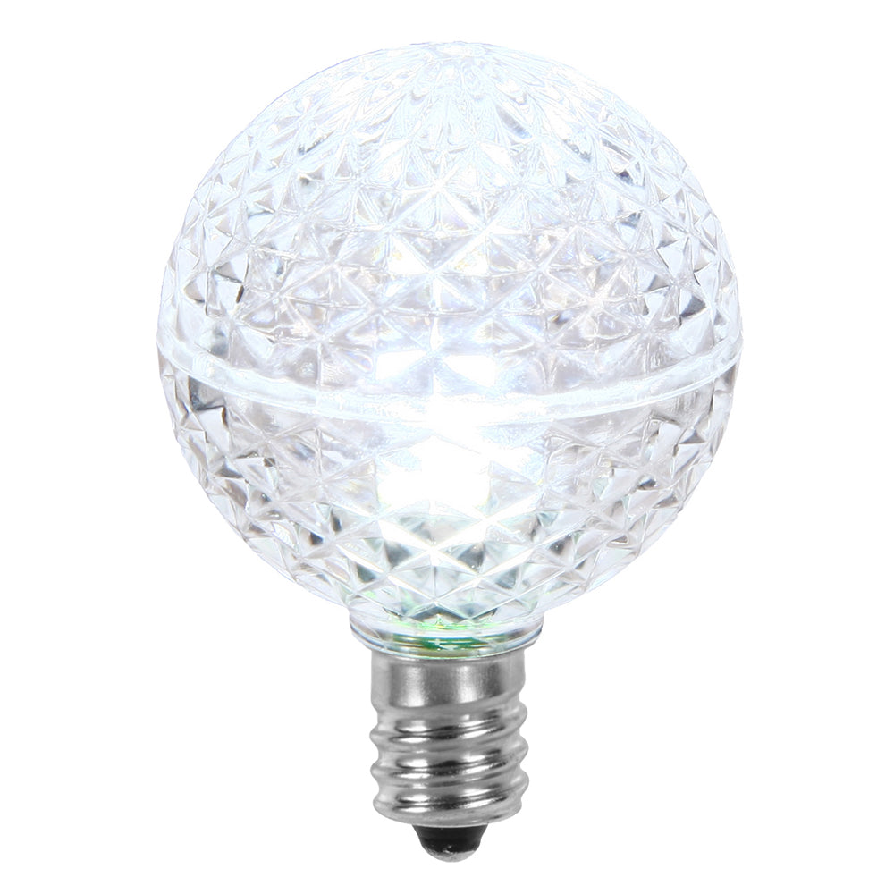 Vickerman G40 LED Bulb E12 Nickel Base 0.45W, Cool White, Package of 25