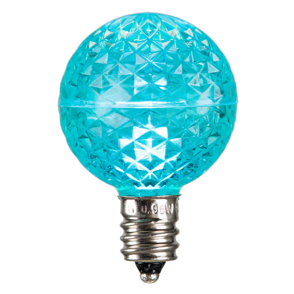 Vickerman G40 Faceted LED Teal Bulb E12 .38W 25/Bx  XLEDG4L25