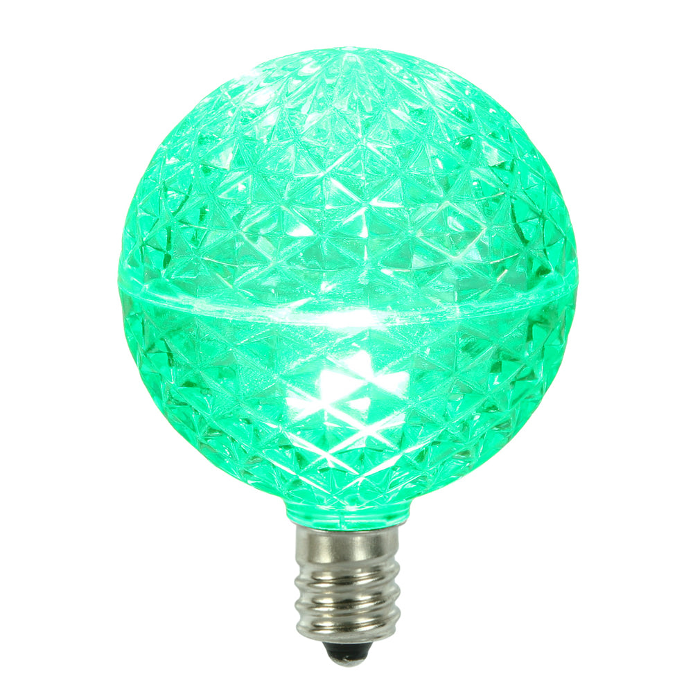 Vickerman G50 Led Green Replacement Bulb, E12/C7 Nickel Base .38W, 10 Bulbs Per Pack