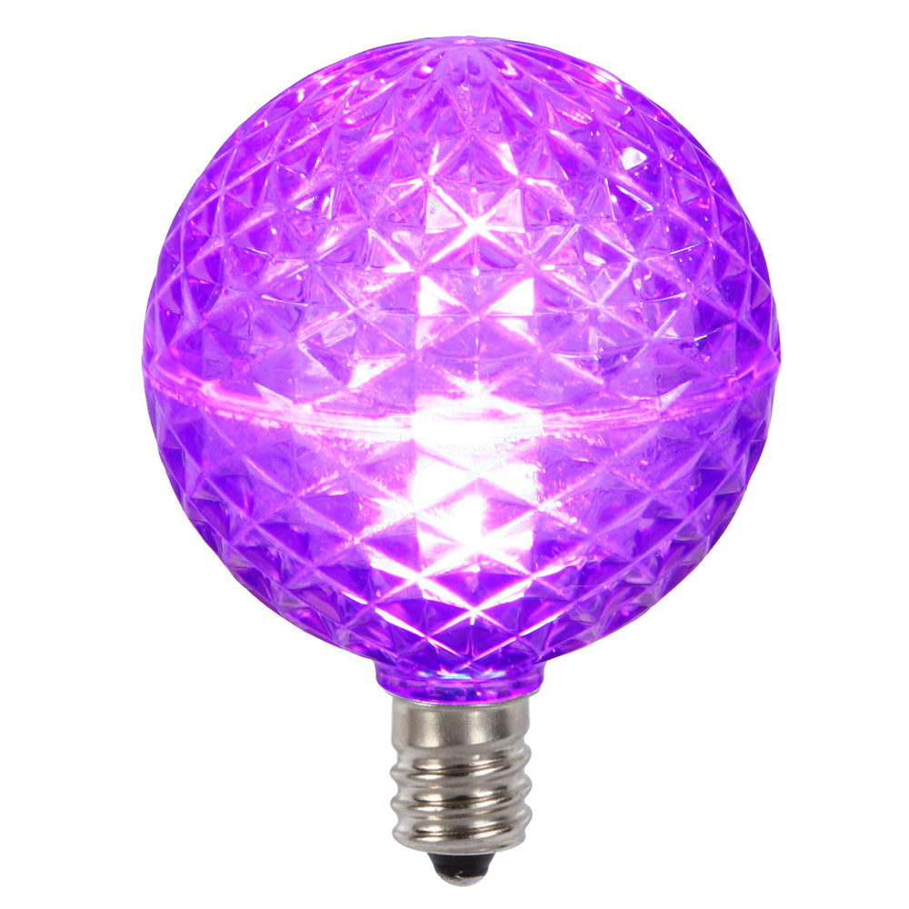 Vickerman G50 Faceted LED Purple Bulb E12 10/Box - XLEDG56-10