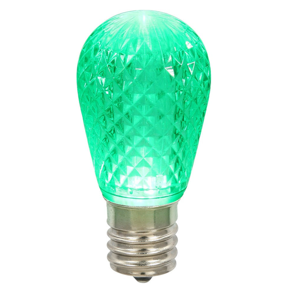 Vickerman 11S14 Faceted LED Green Lamp E26 10/Box - XLEDS14-10