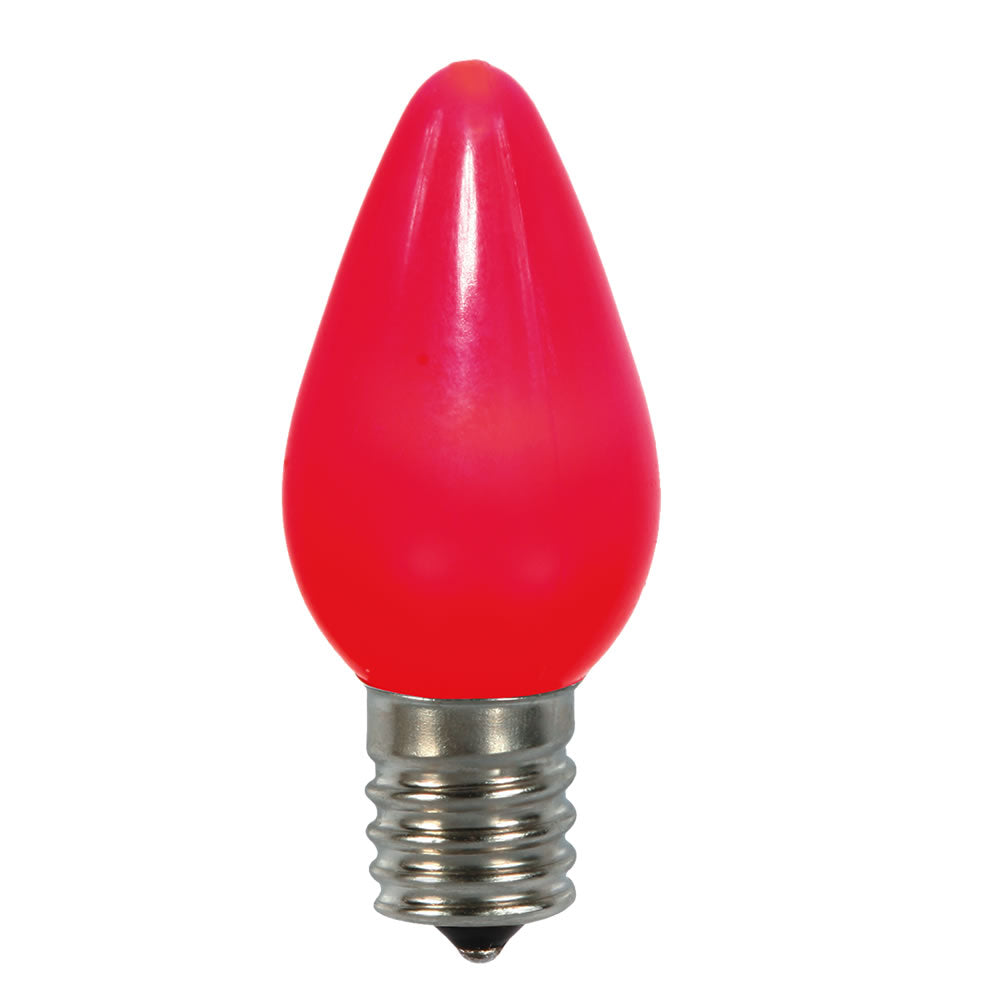 Vickerman C7 Ceramic LED Twinkle Bulb, Red, 130V, 0.96W, Nickel Base, Model XLEDSC73T-25, Pack of 25