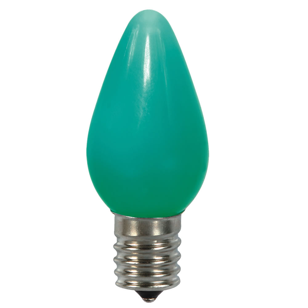 Vickerman C7 Ceramic LED Bulbs, Green, Nickel Base, 130V, 0.96W, 25 Pack, Model XLEDSC74-25