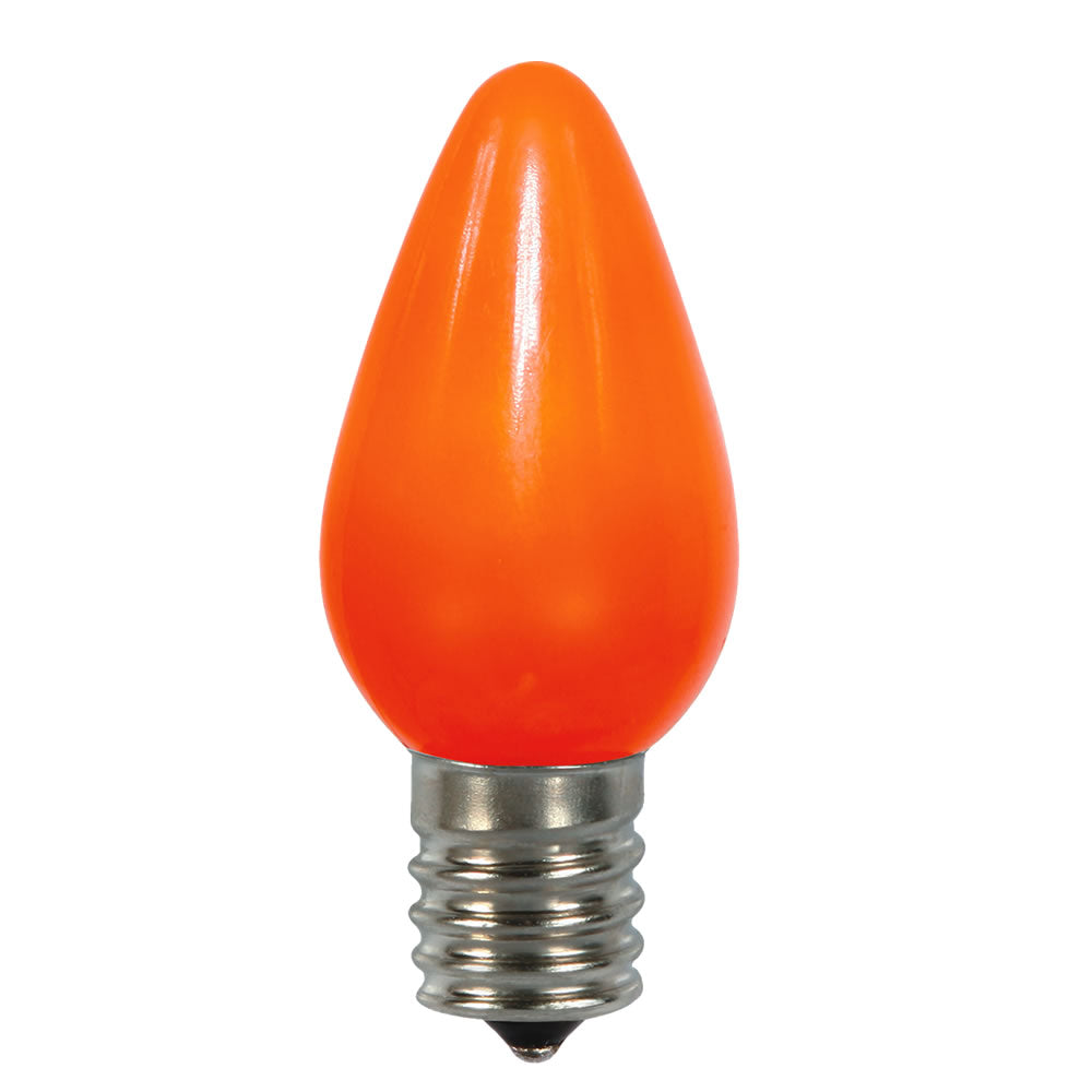 Vickerman C7 Ceramic LED Orange Twinkle Bulb, 130V, 0.96W, Nickel Base, 25 Bulbs per Pack