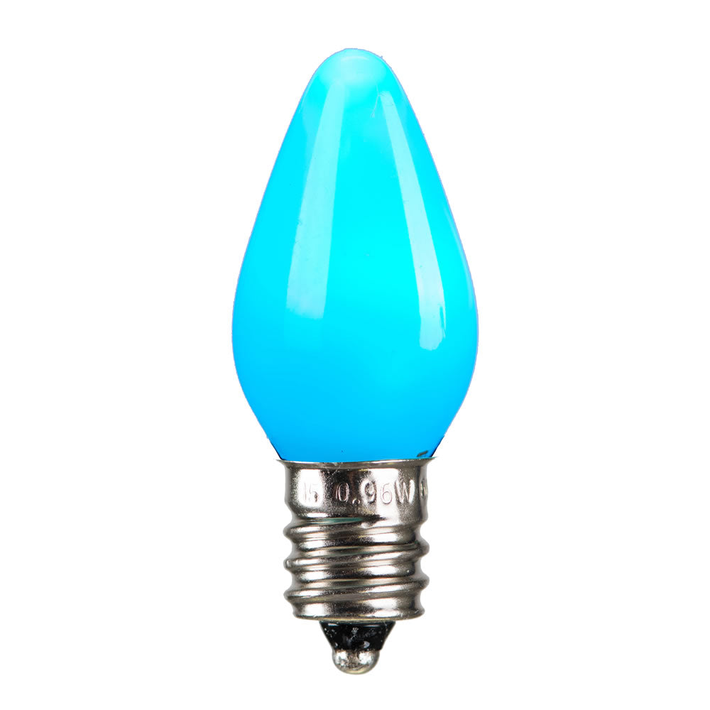 Vickerman C7 Ceramic LED Bulb, Teal, Nickel Base, 130V, 0.96W, 25 Pack, Model XLEDSC7L-25