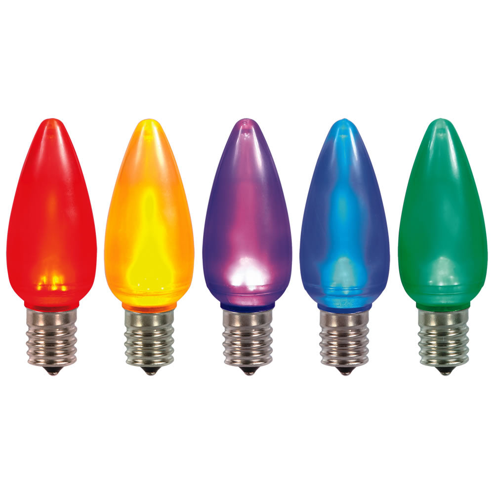 Vickerman C9 Ceramic Led Multi Twinkle Bulb Nickel Base,120V, .6 Watts, 25 Bulbs Per Pack.