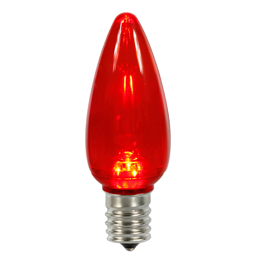 Vickerman C9 Twinkle Transparent Plastic Led Red Dimmable Bulb, E17 Nickel Base, 25 Per Bag