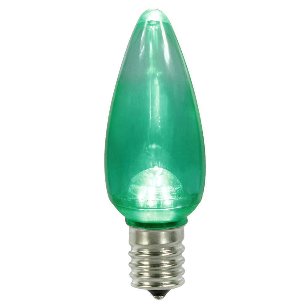 Vickerman C9 Transparent Plastic Led Green Dimmable Bulb, Package Of 25