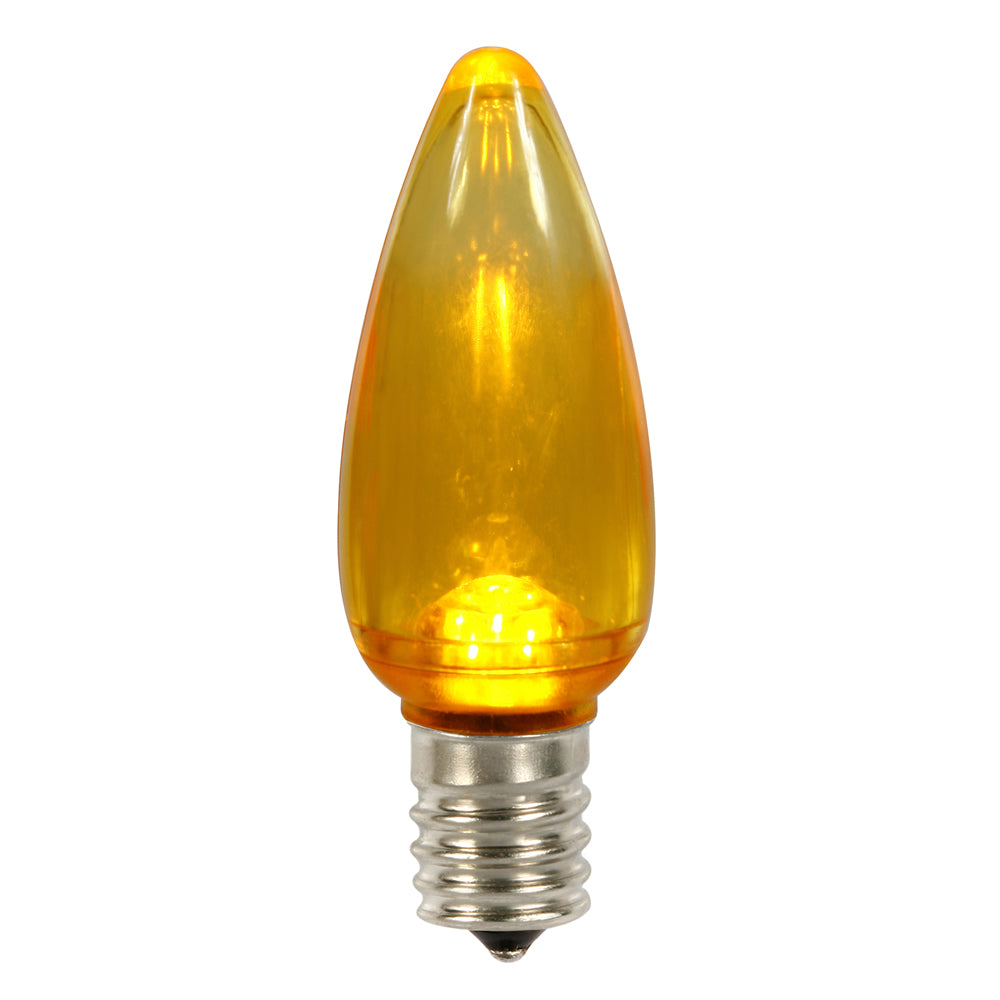 Vickerman C9 Transparent Plastic Led Yellow Dimmable Bulb, E17 Nickel Base, 3 Diodes, .90Watts, 120Volts, .9 Lumens, 25 Per Case