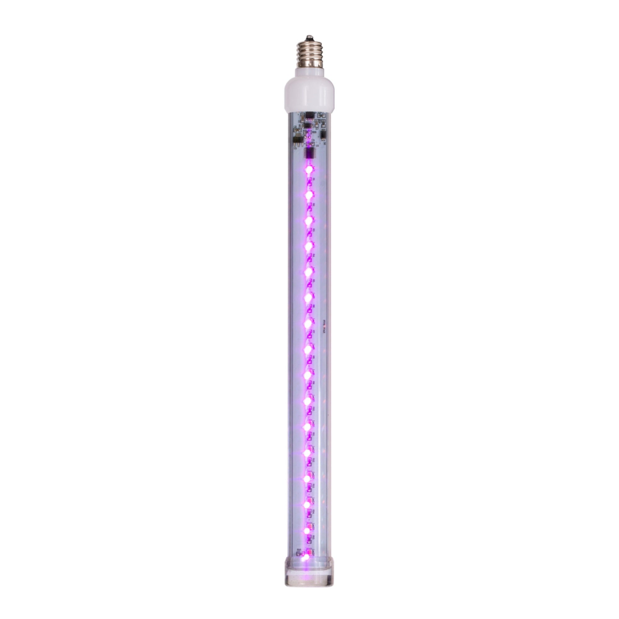 Vickerman 5 Pack 12in Pink LED Snowfall Tube Bulb, 32 SMD Double-Sided Diodes, C9-E17 Nickel Base