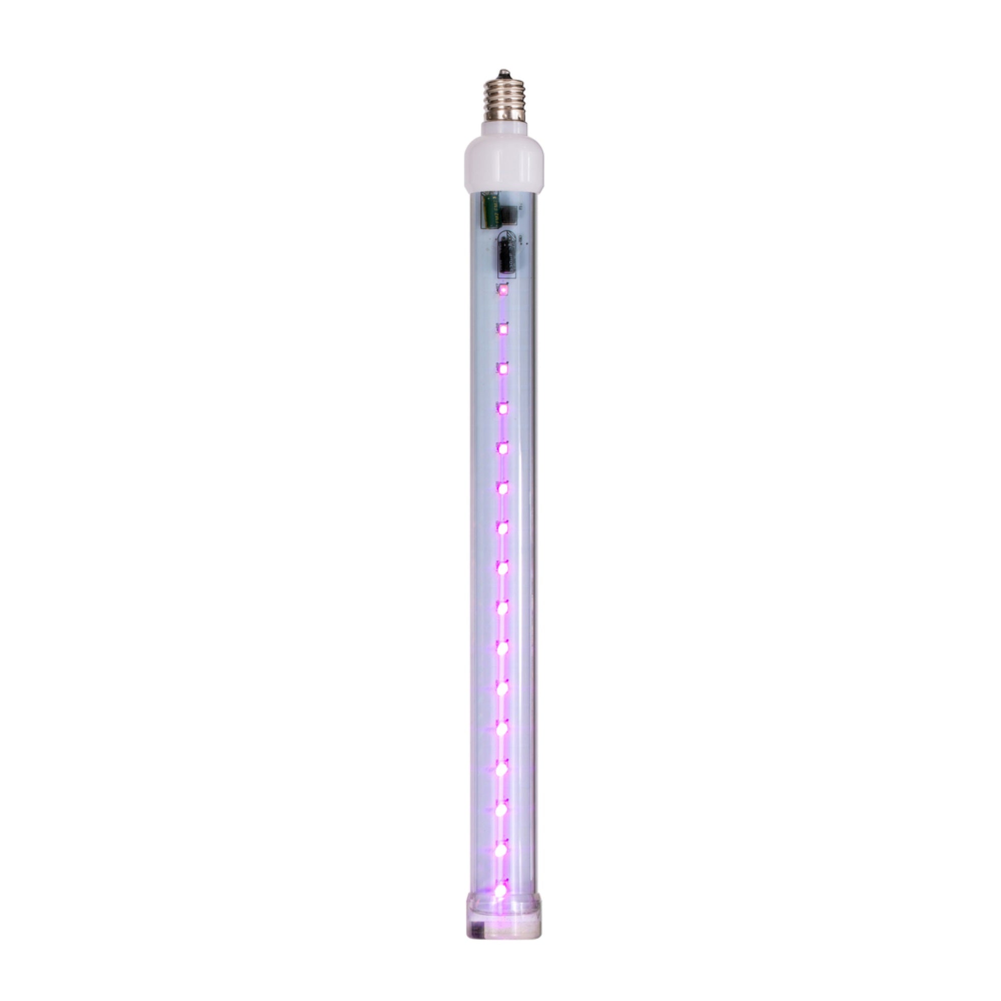 Vickerman 5 Pack 12in Pink LED Snowfall Tube Bulb, 32 SMD Double-Sided Diodes, C9-E17 Nickel Base